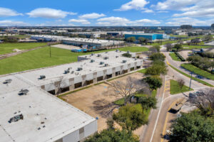Aerial view of 700 Industrial Boulevard, an industrial property owned by Fort Capital and located in Sugar Land, TX
